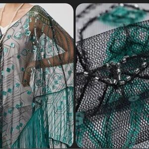 Babeyond 1920s Knee Length Fringed Shawl new